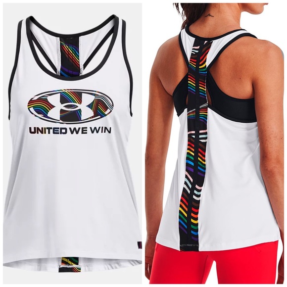 Under Armour Tops - Under Armour NWT 🌈 UA Knockout Pride Tank United We Win Small Multi-Color